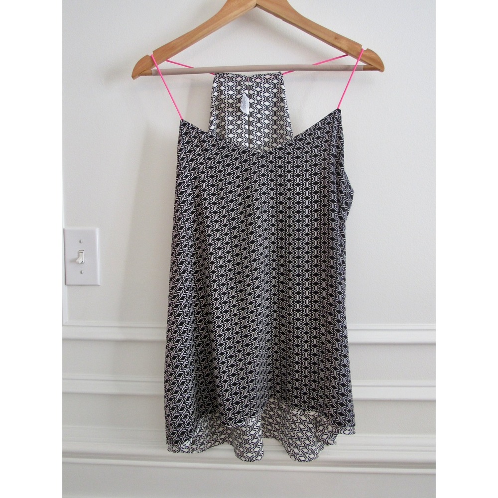 Express Barcelona Cami Black White Reversible Top Large Keyhole